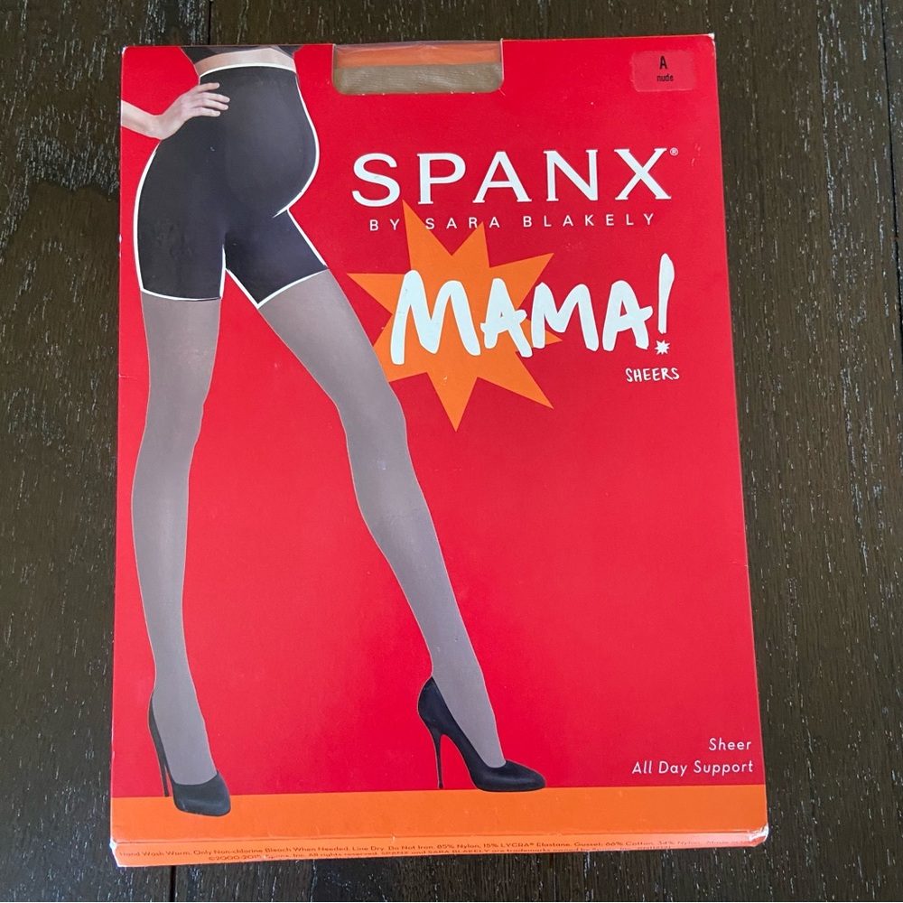 Spanx Mama Sheers All Day‎ Support Nude NWT Size A Tummy Support Pantyhose